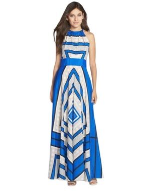 NWT Eliza J Scarf Print Tie Neck Maxi Dress